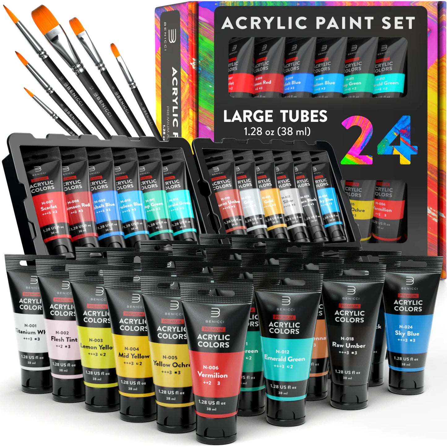 Acrylic Paint Set 24 Colors