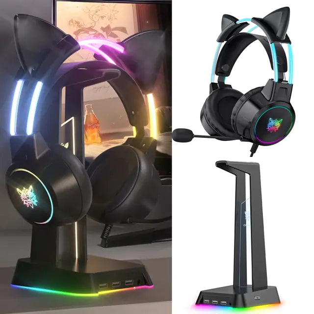 LED Gamer Cat Ear Headset