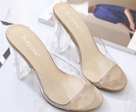 Clear Open Toe Heels