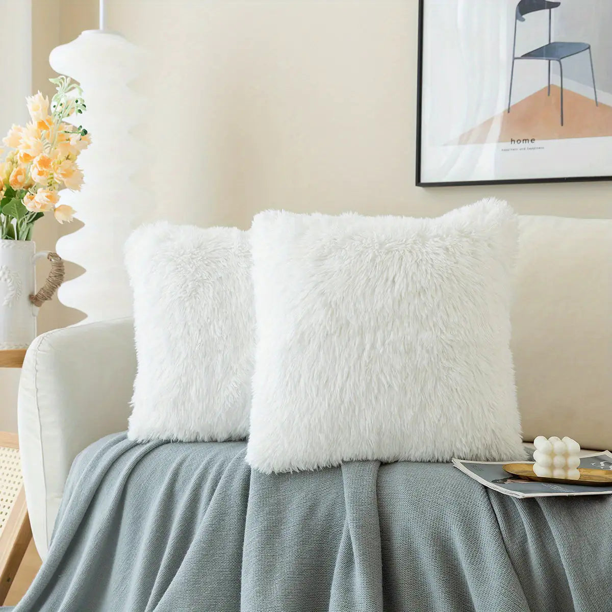 Fur Throw Pillow Covers