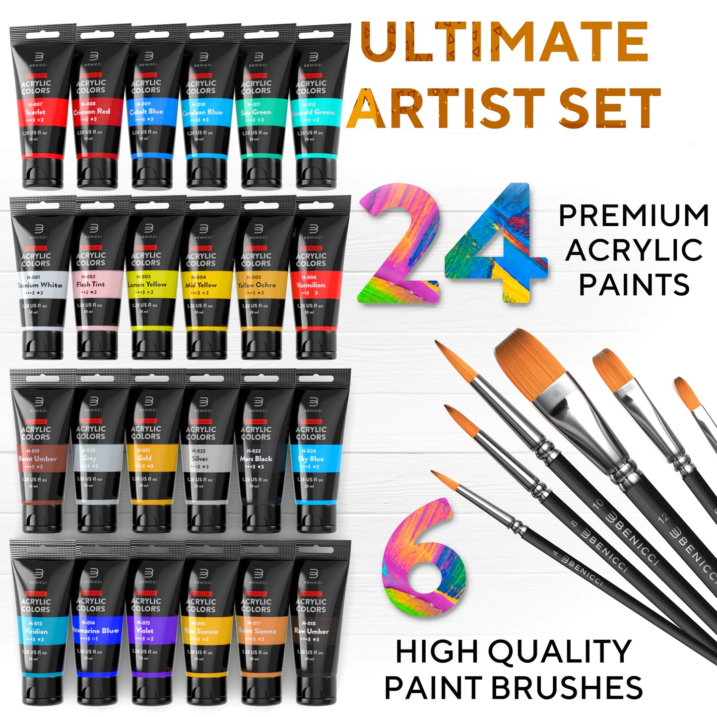 Acrylic Paint Set 24 Colors