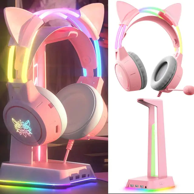 LED Gamer Cat Ear Headset