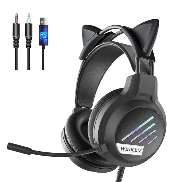 LED Gamer Cat Ear Headset
