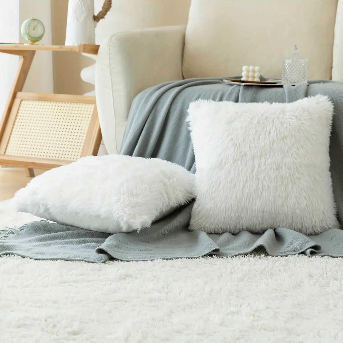 Fur Throw Pillow Covers