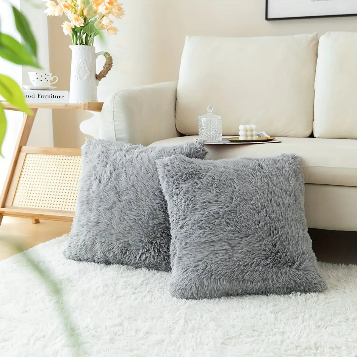 Fur Throw Pillow Covers