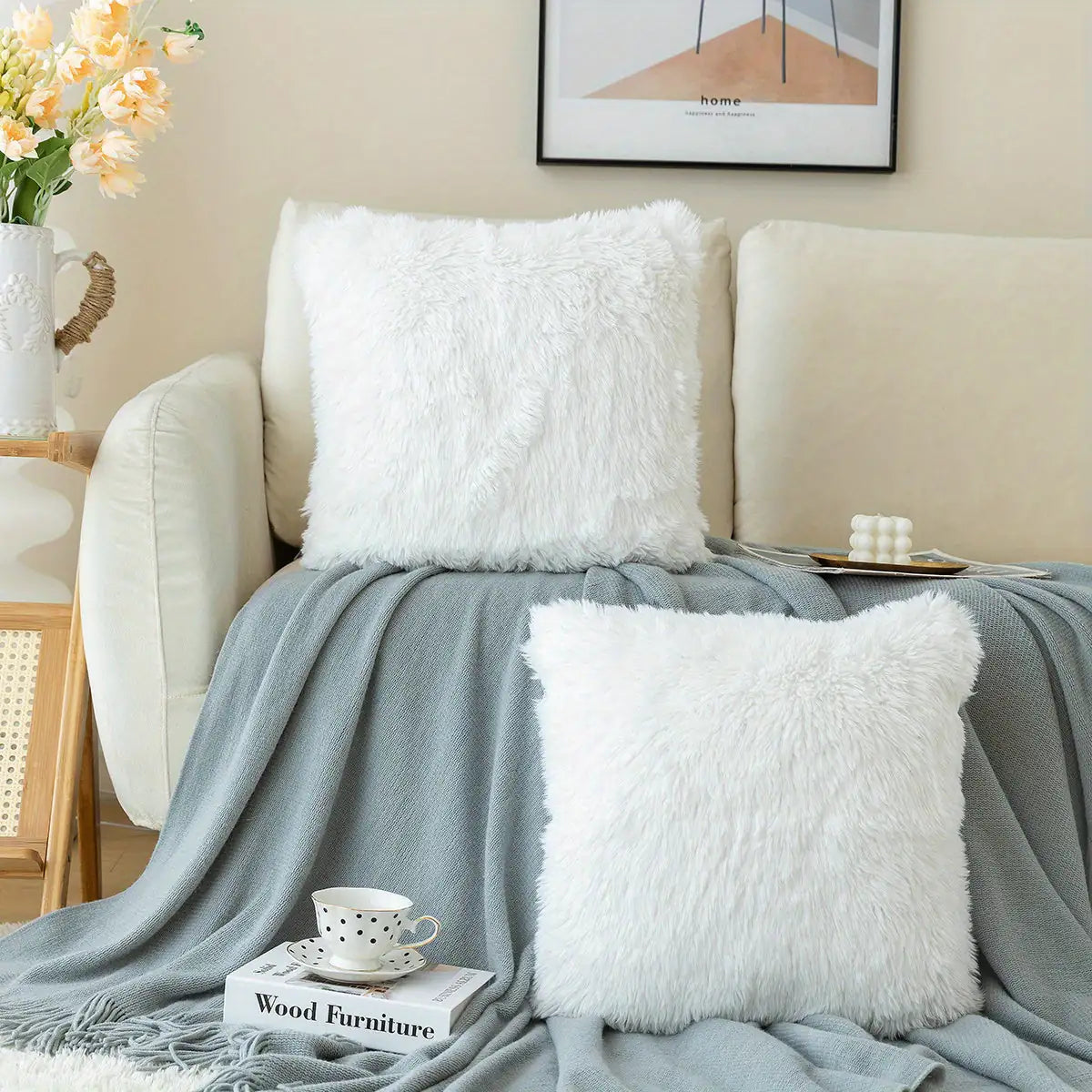 Fur Throw Pillow Covers