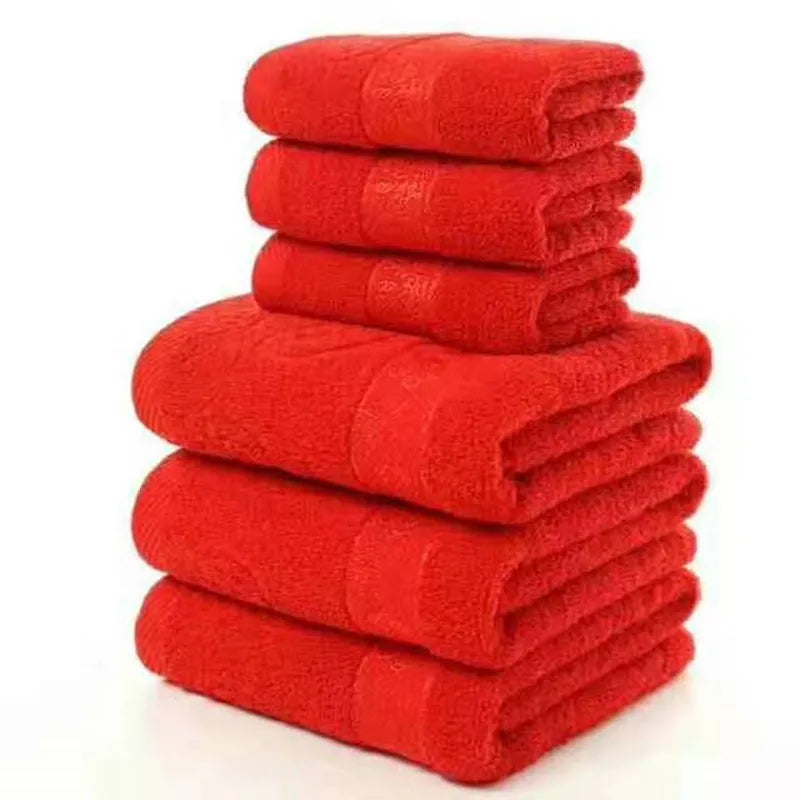 Large + Small Red Towel Set