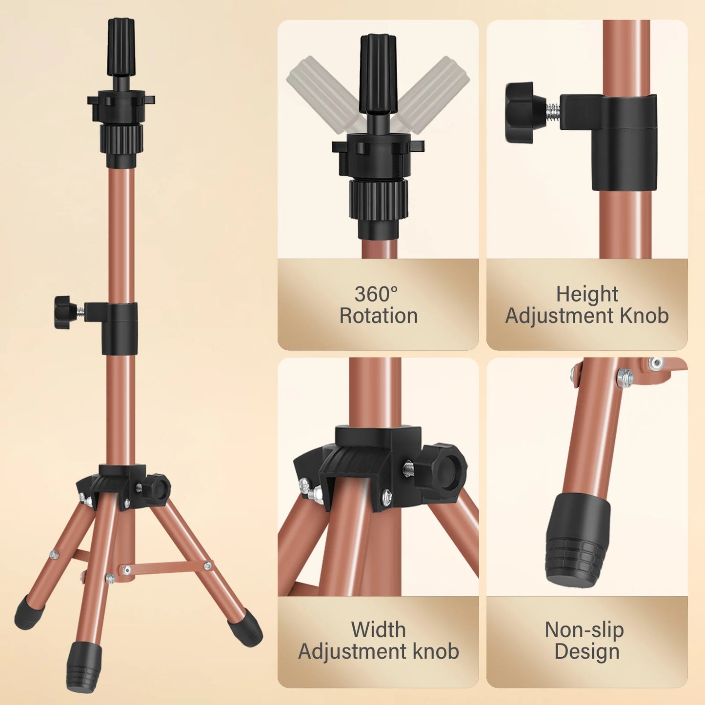 Mannequin Head Stand Wig Tripod