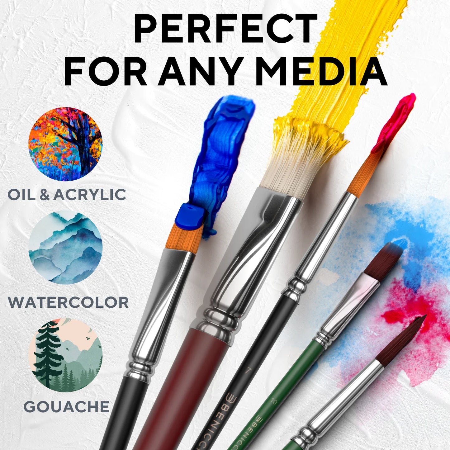 40 Piece Paint Brush Set + Storage