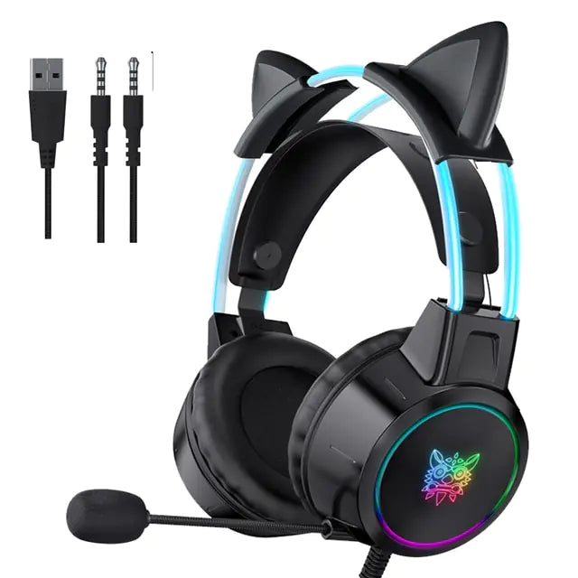 LED Gamer Cat Ear Headset