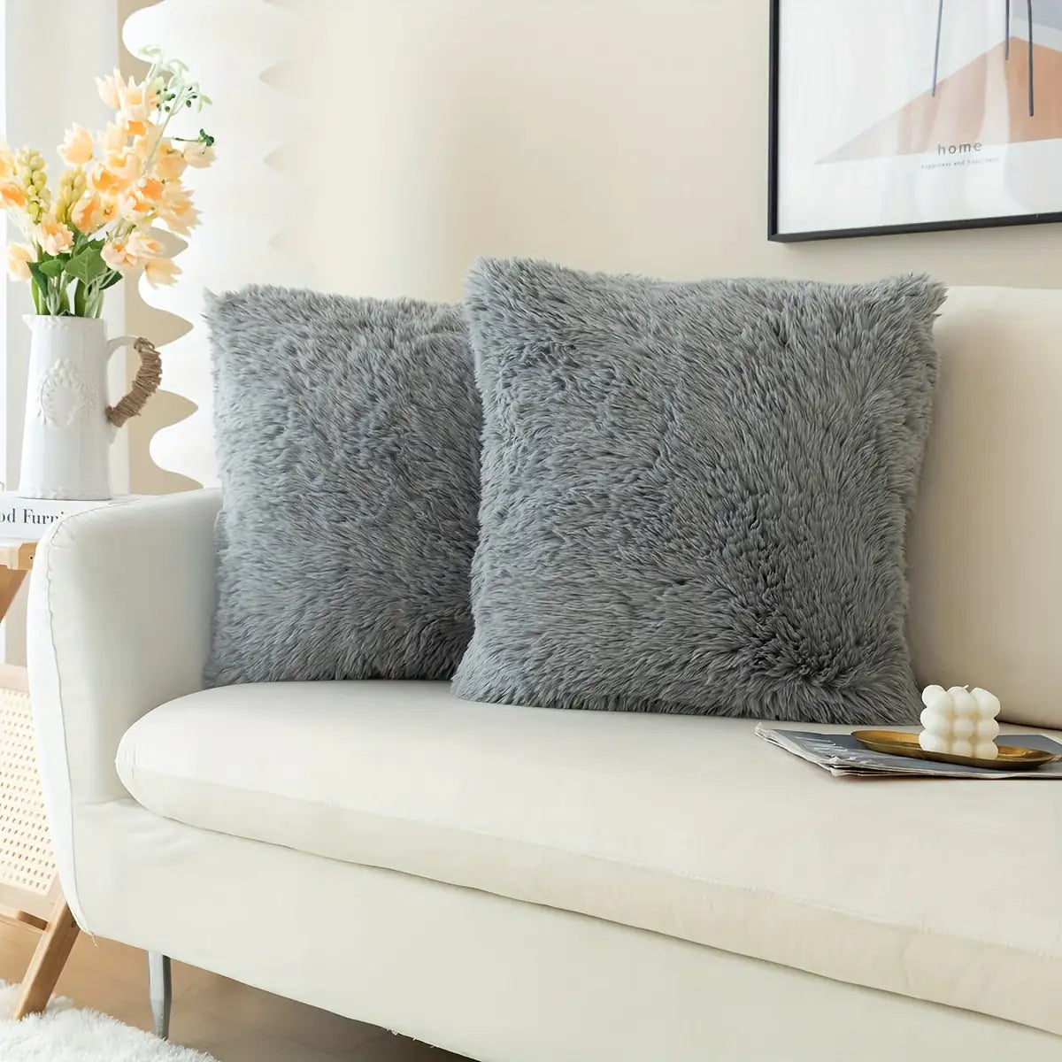 Fur Throw Pillow Covers
