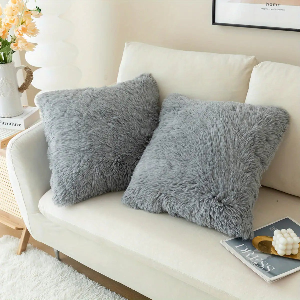 Fur Throw Pillow Covers