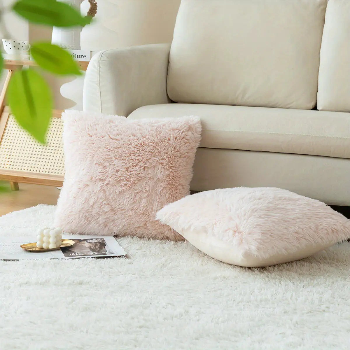 Fur Throw Pillow Covers
