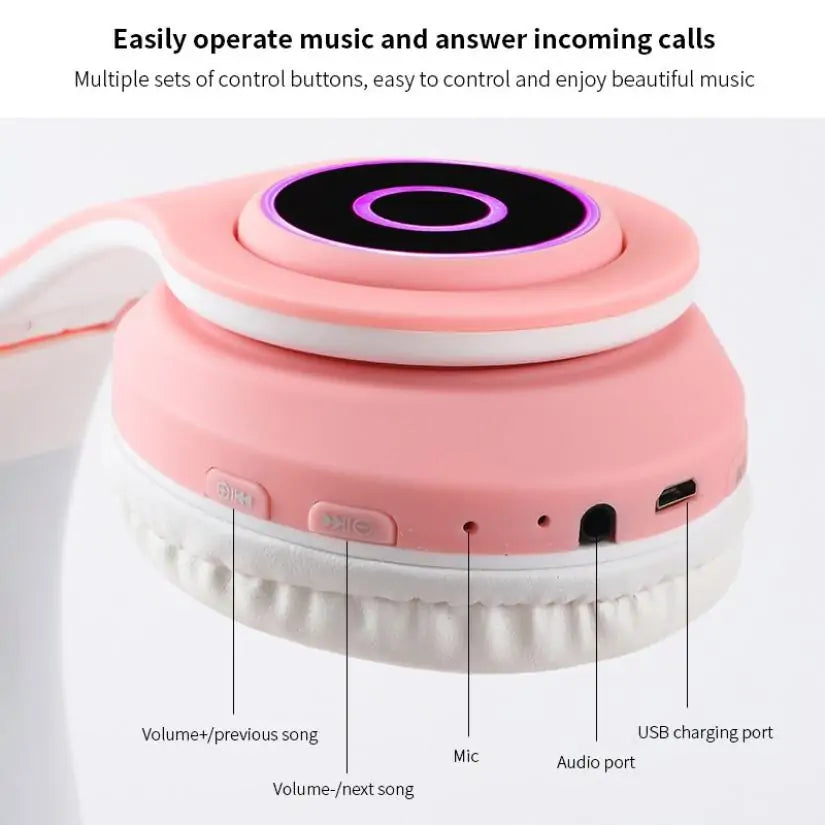 LED Cat Bluetooth Headphones