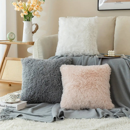 Fur Throw Pillow Covers