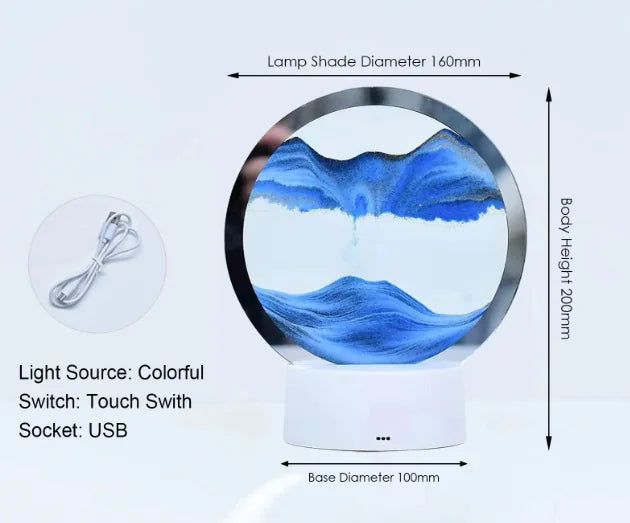 3D Night Light Hourglass Desk Lamp