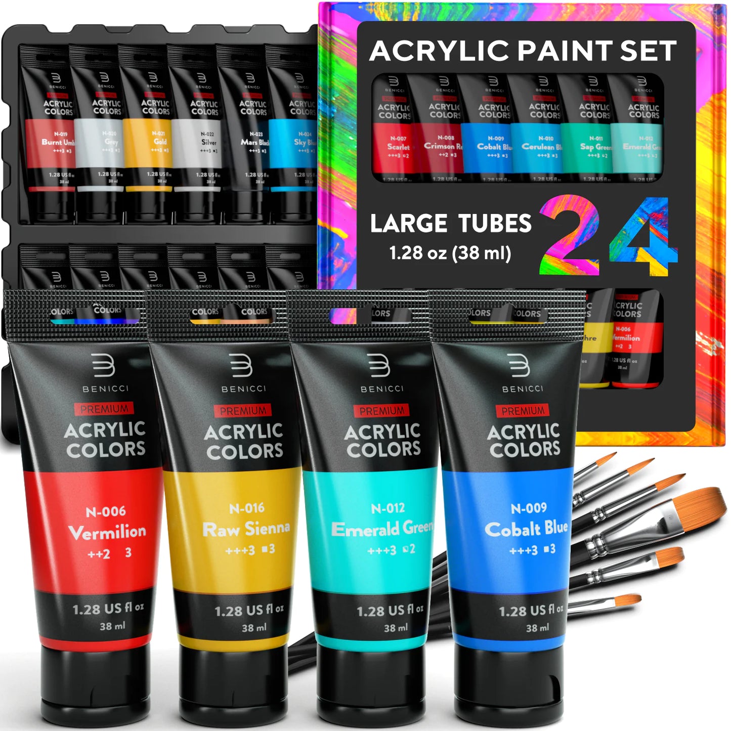 Acrylic Paint Set 24 Colors