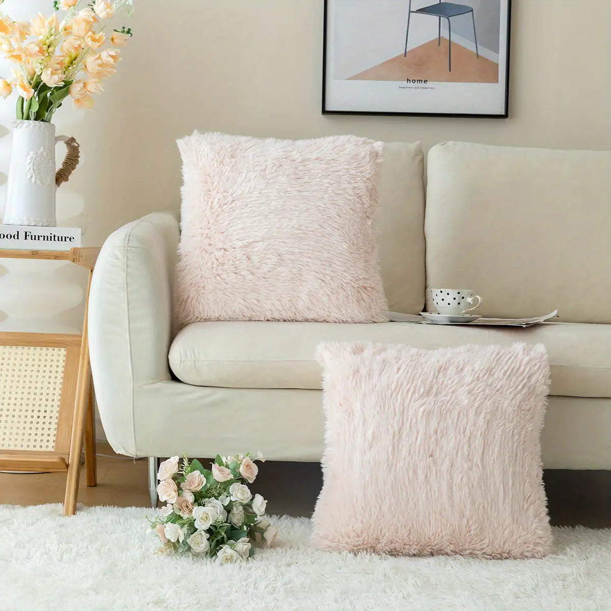 Fur Throw Pillow Covers